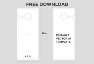 free door hanger editable ai template download