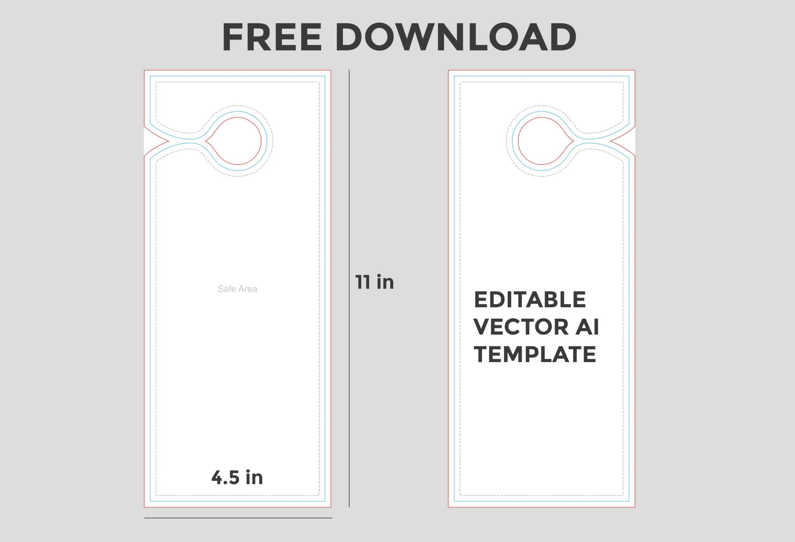 free door hanger editable ai template download