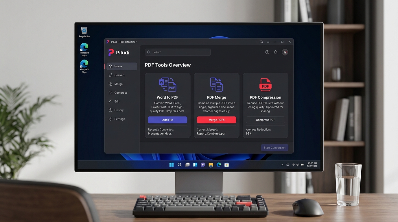 Piludi PDF Converter Windows Desktop Interface